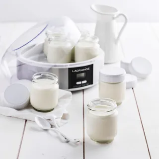 Lagrange Yoghurtmaker - Set van 7 glazen potten voor zelfgemaakte Yoghurt